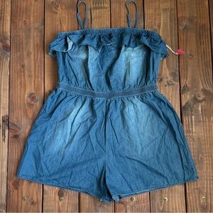 Mossimo Supply Co. Chambray Medoum Wash Denim Blue Romper Size XXL New With Tags